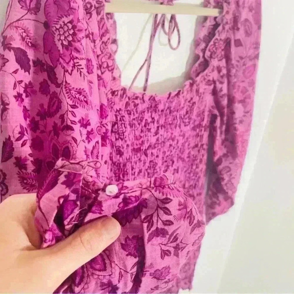 NEW Free People Smock It To Me Mini Dress Azalea Floral Bohemian Cottagecore - Picture 6 of 8